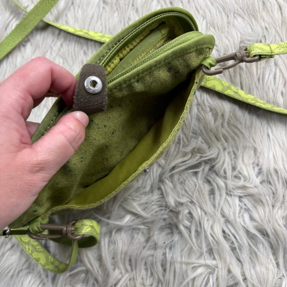 Keen Green Tweed Mini Organizer Crossbody Bag Travel Dopamine Casual Artsy